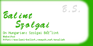 balint szolgai business card